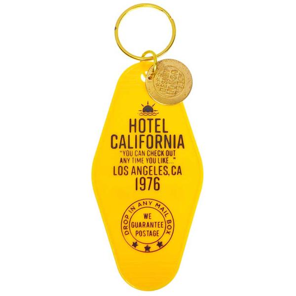 ホテル カリフォルニア キーホルダー イエロー プラスチック製 HOTLE CALIFORNIA ロサンゼルス モーテル ホテル キーホルダー