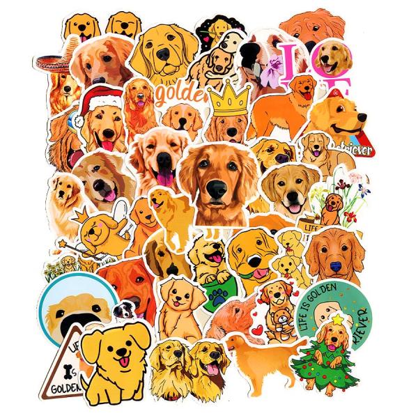 たっぷり５０枚セット♪ゴールデンレトリバーのかわいいイラスト仕上げのステッカーです★色々な柄のゴールデンレトリバーがポップでかわいいですよね♪★詳しくは商品説明欄をご覧ください。ゴールデンレトリバー 雑貨 ステッカー５０枚セット コート紙製...