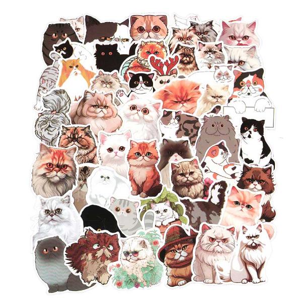 たっぷり５２枚セット♪ペルシャ猫をテーマにしたイラスト仕上げのかわいいステッカーです★色々な柄がポップでかわいいですよね♪★詳しくは商品説明欄をご覧ください。ペルシャ猫  雑貨 ステッカー５２枚セット コート紙製 猫 ねこ ネコ ペット シ...