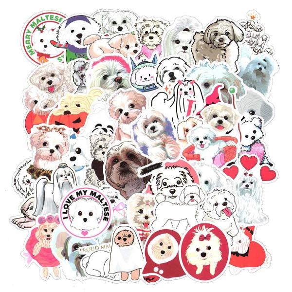 メール便送料無料♪１０００円ぽっきり・お得セット★たっぷり５０枚セット♪マルチーズのかわいいイラスト仕上げのステッカーです★色々な柄のマルチーズがポップでかわいいですよね♪★詳しくは商品説明欄をご覧ください。マルチーズ 雑貨 ステッカー５０...