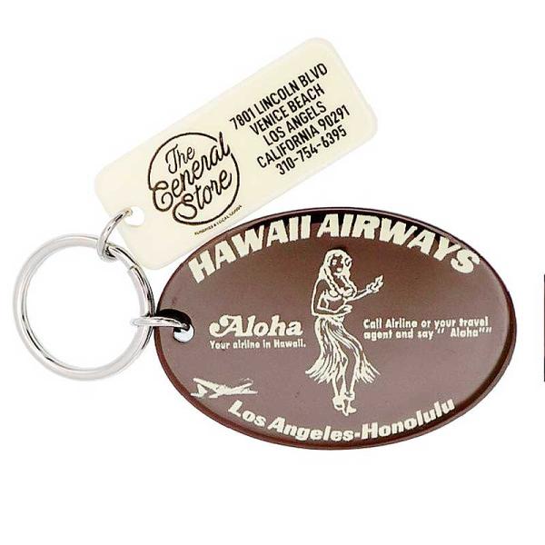 HAWAII AIRWAYS フラガール柄 キーホルダー ダークブラウン アクリル製 ハワイ 航空 ハワイアン ハワイ 雑貨 アメリカ アメリカン雑貨