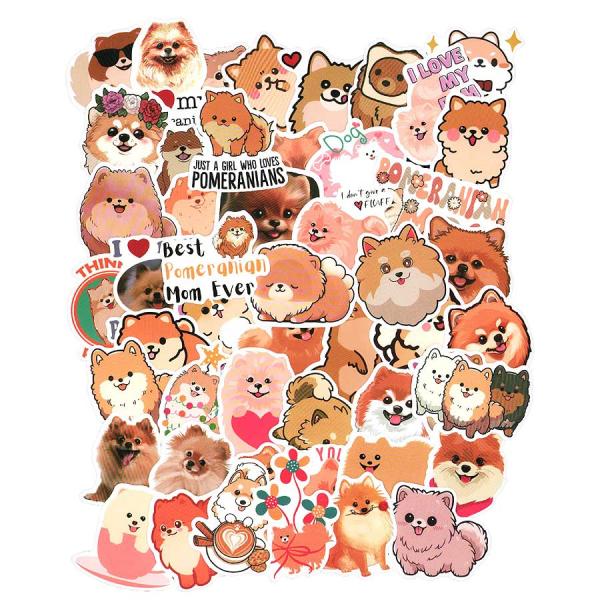 たっぷり５０枚セット♪ポメラニアンのかわいいイラスト仕上げのステッカーです★色々な柄のポメちゃんがポップでかわいいですよね♪★詳しくは商品説明欄をご覧ください。ポメラニアン 雑貨 ステッカー５０枚セット コート紙製 犬 ペット ポメ シール...