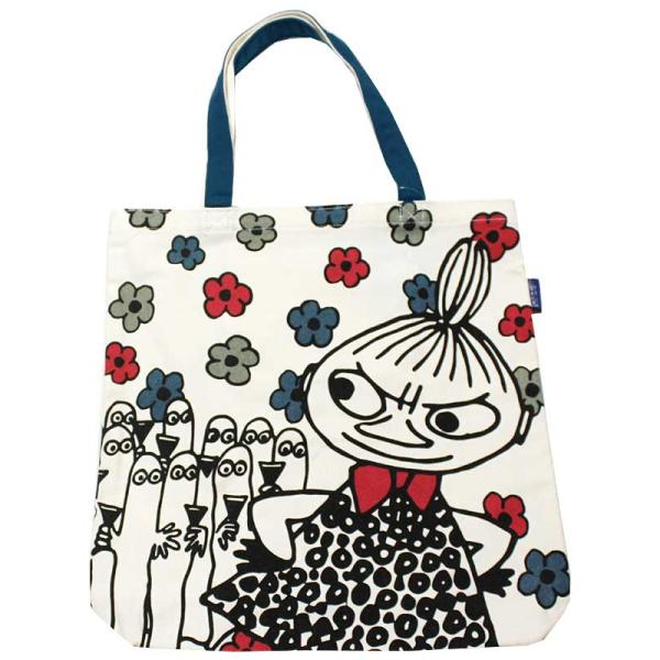 ムーミン トートバッグ ミイ＆ニョロニョロ柄 男女兼用 Ａ４すっぽりサイズ キャンパストート 肩掛け可能