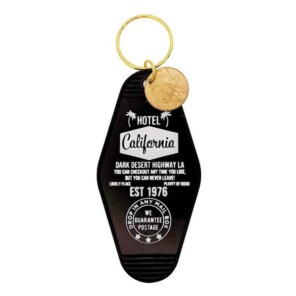 ホテル カリフォルニア キーホルダー 002柄 ブラック プラスチック製 HOTLE CALIFORNIA アメリカ アメリカン雑貨
