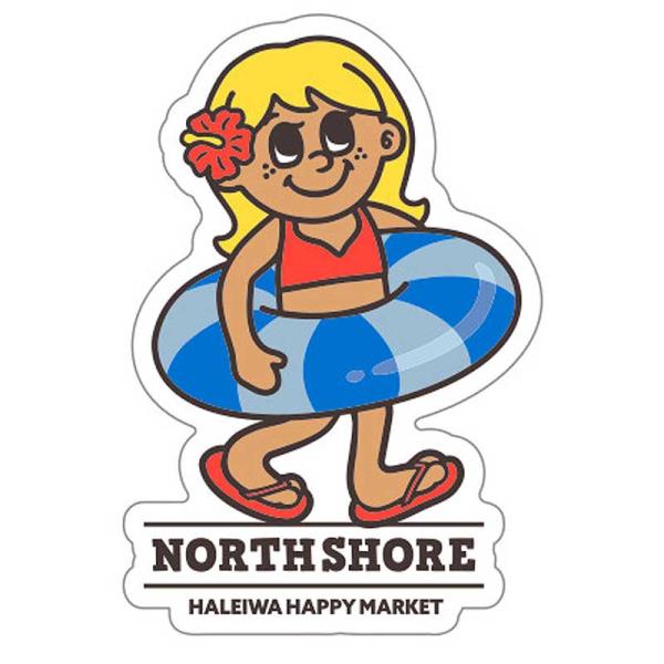 ハレイワ ハッピー マーケット ステッカー スイムガール柄 ハワイ ハワイアン 雑貨 アメリカ アメリカン 雑貨 シール