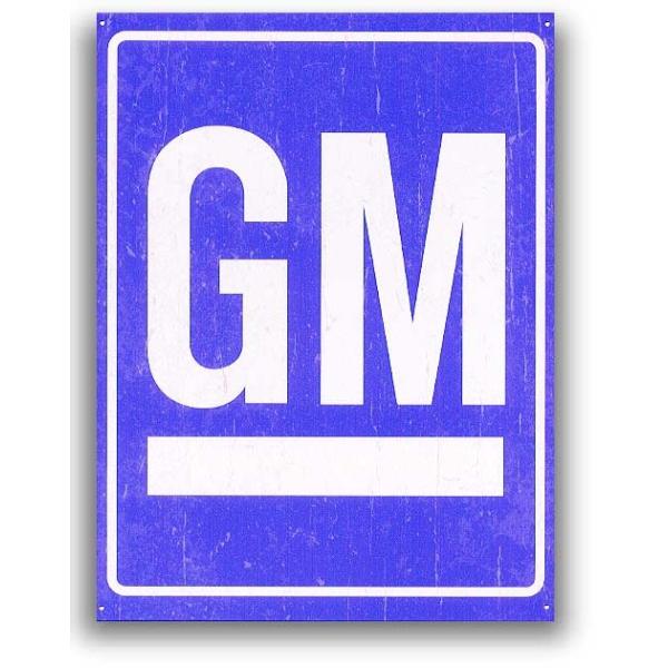 ゼネラルモーターズ GM ロゴ アメリカンブリキ看板 アメリカ ブリキ看板 メタルプレート