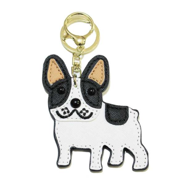 【メール便全国送料無料でお届け】フレンチブルドッグのPUレザー製のキーホルダーです♪引き輪タイプのリングも付いているダブルリングですのでバッグチャームとしてもお使いいただけます★ハンドメイドの優しい柔らかな雰囲気のがこのデザインにマッチして...