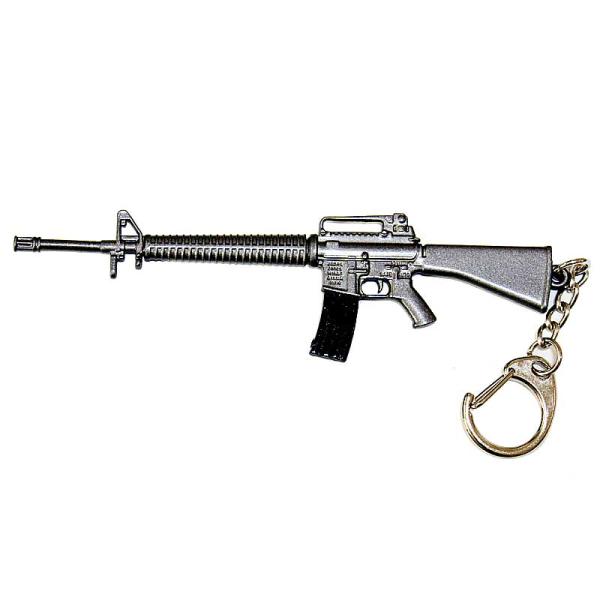 アサルトライフル キーホルダー メタル製 001型 M16型 ミリタリー 銃 ライフル マシンガン キーチェーン アメリカン 雑貨