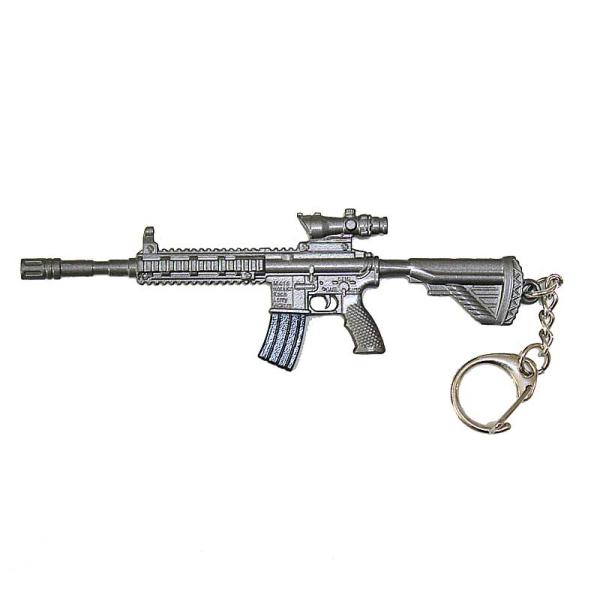 アサルトライフル キーホルダー メタル製 002型 ミリタリー 銃 ライフル マシンガン キーチェーン アメリカン 雑貨