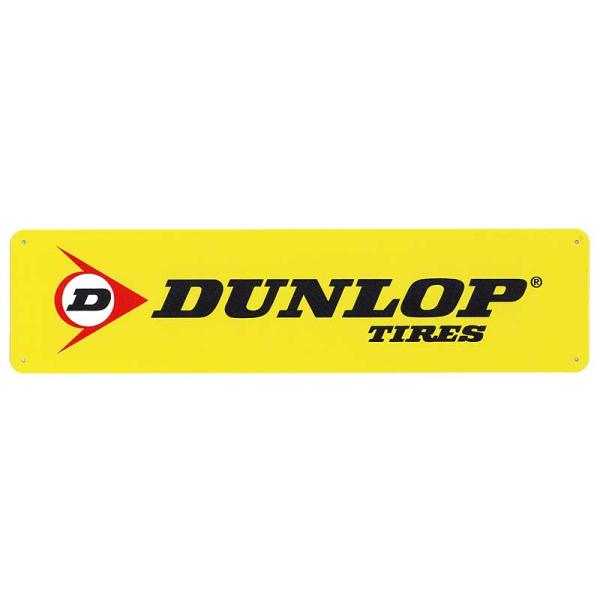 DUNLOP ダンロップ ロゴ柄 横長型 約４０センチ アメリカンブリキ看板 ストリートサイン