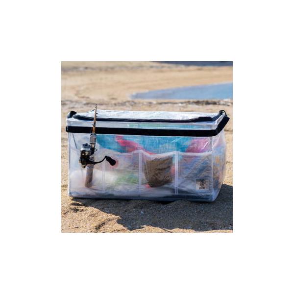 DOD 折りたたみボックス バッグ ボックス 折りたたみ 大容量50L 組み立て簡単 本体と一体型 3段まで積み重ね可能 畳むと厚さ6cm ホネアルヤーツ FX2-177-CL