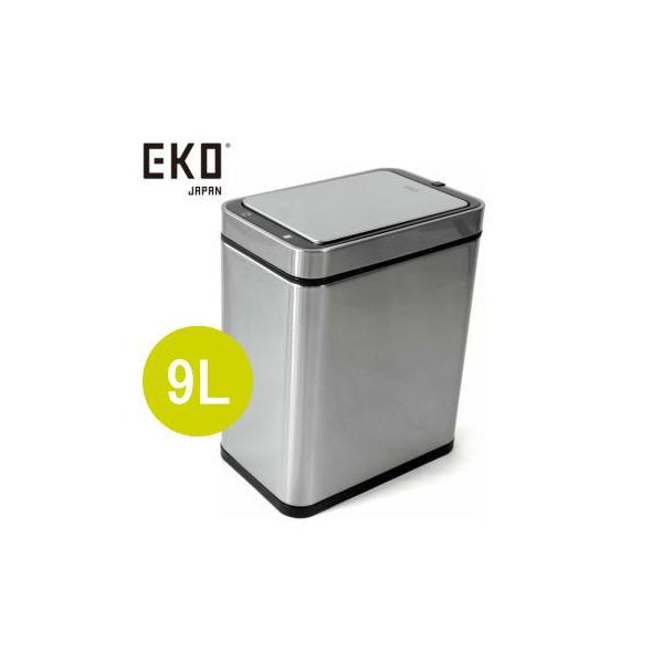 EKO ゴミ箱 ダストボックス ごみ箱 フタ付き センサー式 ステンレス製 9L 9リットル デラックスファントム センサービン 9L EK9287MT-9L シルバー DELUX PHANTOM