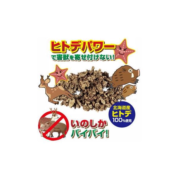 メイダイ 忌害獣駆除 忌避剤 イノシシ シカ 害獣対策 害獣駆除 駆除用忌避剤 駆除用即効性忌避剤 駆除剤 国産ヒトデ100％ いのしかバイバイ！（300g入り）