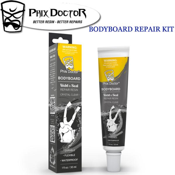 【PHIX DOCTOR BODYBOARD WELD &amp; SEAL REPAIR RESIN 1oz】・ボディーボード用修理剤・ボディーボードの芯材でも表面でも使える・スタイロフォーム/EPS/EVA/HDPE/ゴム/木材/金属・...