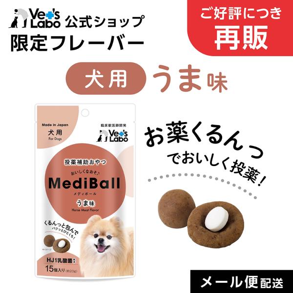 第2弾発売決定　数量限定公式限定フレーバー メディボール 犬 薬 飲ませる おやつ 投薬補助 うま味 MediBall vetslabo 公式 メール便配送ベッツラボ公式限定販売