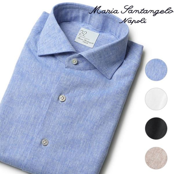 【国内正規品】マリアサンタンジェロ  長袖 リネンコットン 2026SS ワンピースカラー MARCO BIARRITZ メンズ イタリア製 Maria Santangelo
