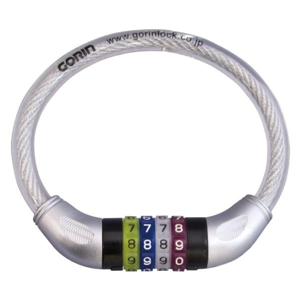 自転車 鍵 ロック 可変式ダイヤル錠 G-217W-320 クリアー φ12mm×320mm GORIN ゴリン 盗難防止 安心 a-122