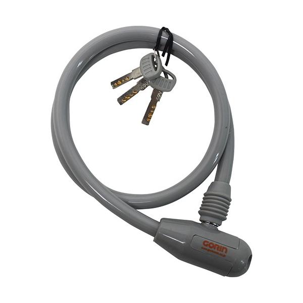 自転車 鍵 ロック ワイヤー錠 G222W グレー φ10mm×700mm GORIN ゴリン 盗難防止 安心 a-276