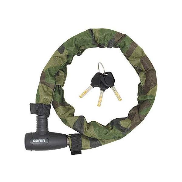 自転車 鍵 ロック ジョイントロック G226W-1200 迷彩 ウェーブキー ３本付 GORIN ゴリン 盗難防止 安心 a-524