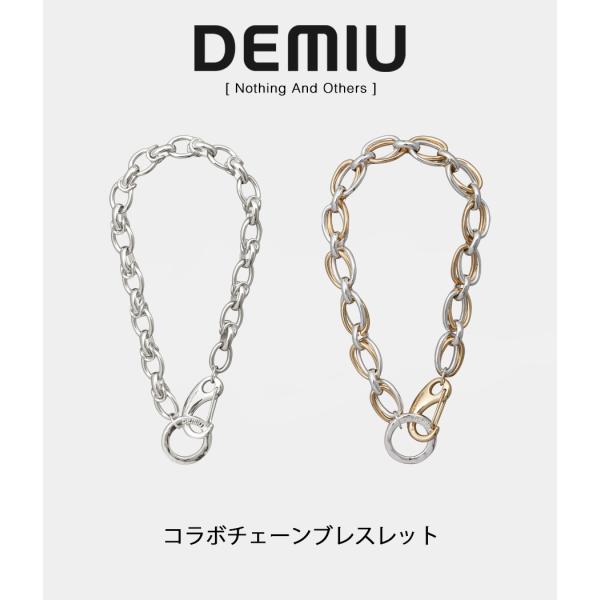 【取り寄せ】【Nothing And Othersコラボ】【DEMIU｜デミュウ】コラボチェーンブレスレット インクチェーン ダブルリング シルバー ゴールド【DU-KNO62】