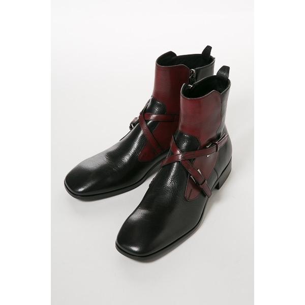 プラダ ブーツ レザーブーツ メンズ 2tg068 3f9d ブラック レッド Prada Viaspiga 通販 Yahoo ショッピング