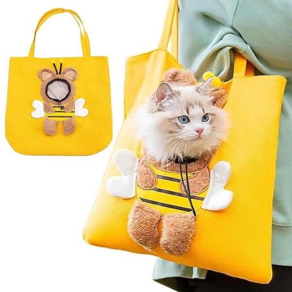 【お出かけキャリー】愛犬・愛猫と通院・散歩など、ちょっとした外出用のトートバッグ。手持ちや肩がけでも便利に持ち運びできるペットキャリーバッグ。【飛び出し防止】ニャンコやワンチャンが飛び出しても飛び出し防止リードも付いているので、飼い主さんも...