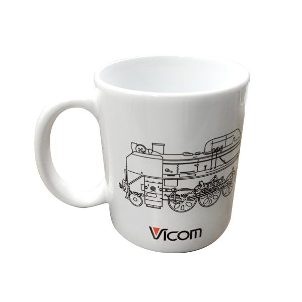 VG-9725D51のイラストとビコムロゴが刻まれたオリジナルマグカップ。これまでポイントプログラム限定だったカップが販売開始！！※お届けまでお時間をいただく場合がございます。