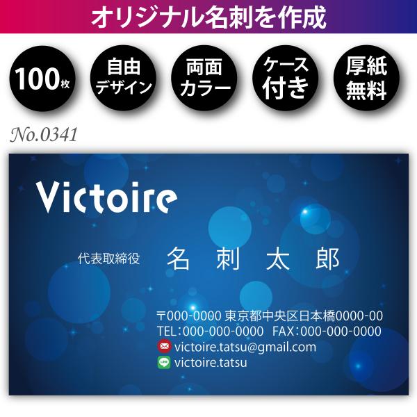 名刺 名刺作成 名刺印刷 格安 100枚 両面フルカラー ケース付 No.0341