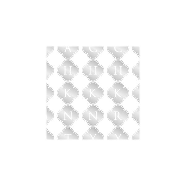 『商品情報』カラー：プラチナ印刷範囲：縦13cm×横20cm推奨焼成温度：800度参考：全て大文字 (直径2.4cm)2個…C・E・F・I・J・N・R・S・T3個…A・H・M4個…K・Y『商品紹介』オリジナルデザインのポーセリンアート作品に...