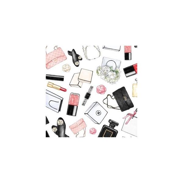 『商品情報』規格：A4印刷範囲：縦18cm×横26cm推奨焼成温度：800度『商品紹介』ネックレス、カメリア、サングラス、香水、リップ、グロス、ネイルポリッシュ、腕時計、バッグ、パンプス、シューズ、ショッパーを水彩風で優しく上品な印象を出し...