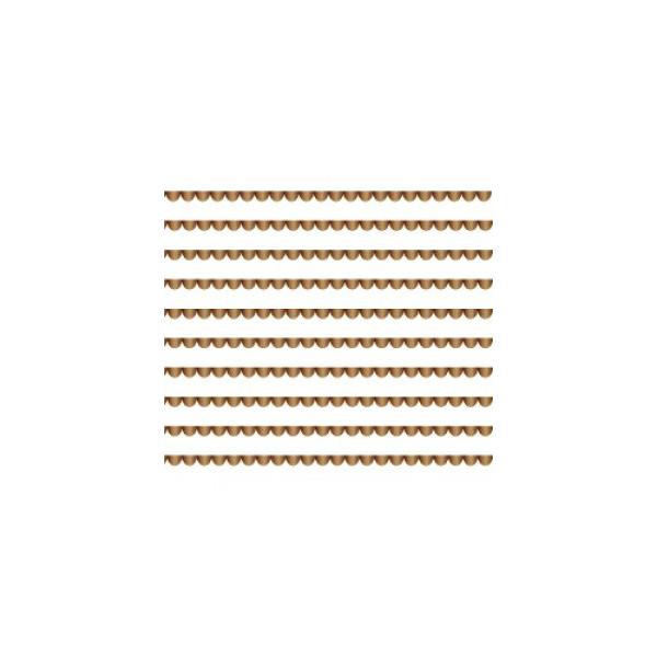 『商品情報』カラー：ブライトゴールド印刷範囲：縦7.3cm×横39.3cm推奨焼成温度：800度柄のサイズ(半円の直径)：約4mm柄のサイズ(たて)：約3mm『商品紹介』波型のようにリズミカルなフォルムがキュートなSCALLOP LINE転...