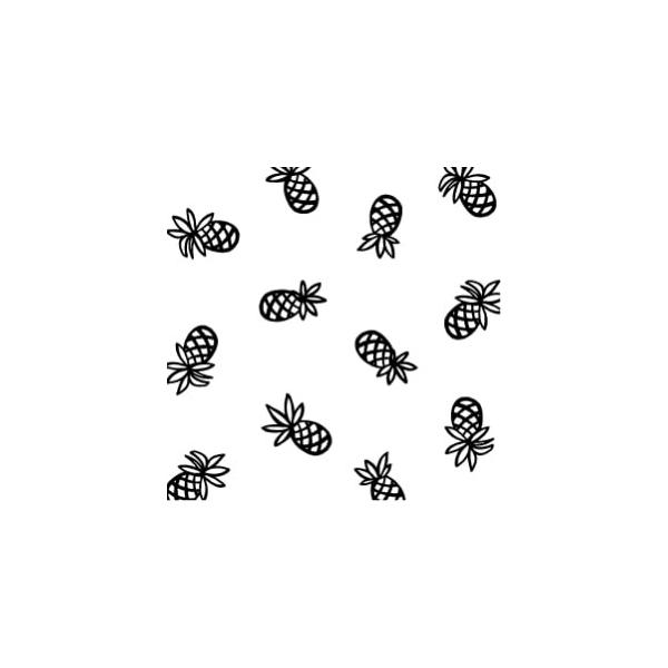 『商品情報』規格：A4印刷範囲：縦18cm×横26cm推奨焼成温度：800度パイナップルの高さは最大約2cmとなります。横は最大約1.4cmとなります。『商品紹介』大人気のパイナップル柄を、かわいらしく、手書きで仕上げたデザインの転写紙。線...