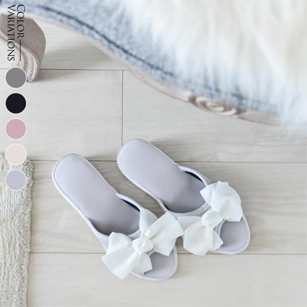 スリッパ おしゃれ フォーマル お客様用 サロン 母の日 参観日 レディース リボンヒールスリッパiii グレー ベージュ ピンク チャコール ブラック Victoria Design 通販 Yahoo ショッピング