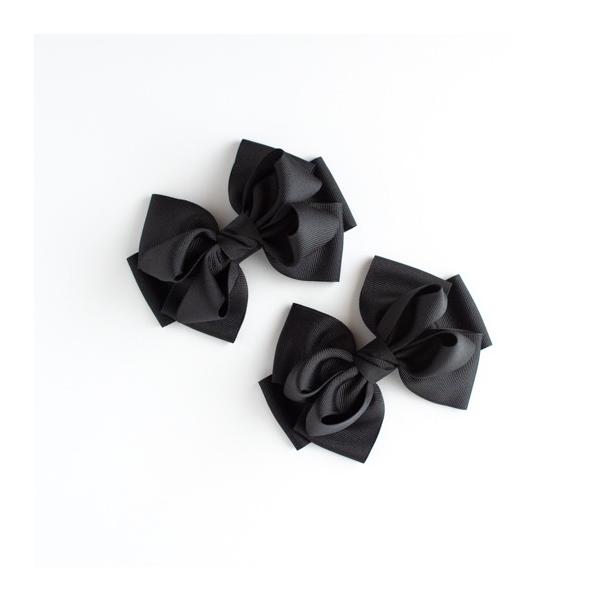 ハンドメイド 手芸 材料 リボン 完成品 リボンパーツ2個セット ブラック /【Buyee】 ハンドメイド 手芸 材料 リボン 完成品 リボンパーツ2個セット ブラック /【Buyee】