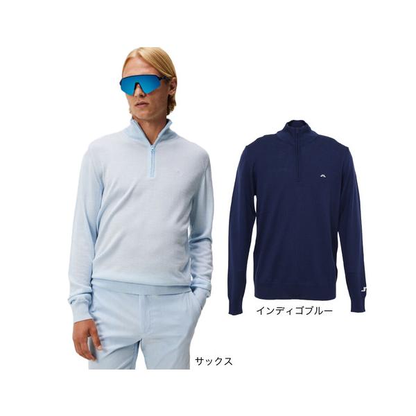 J.LINDEBERG（メンズ）ゴルフウェア 長袖 Kian ハーフジップ セーター