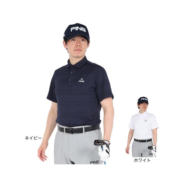 PING（ピン） （メンズ）ゴルフウェア チケット柄ジャガード 半袖