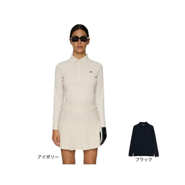 J.LINDEBERG(J.LINDEBERG)ゴルフウェア Flor 長袖ポロシャツ 072-24910-25AW-019(… J.LINDEBERG（レディース）ゴルフウェア Flor 長袖ポロシャツ 072
