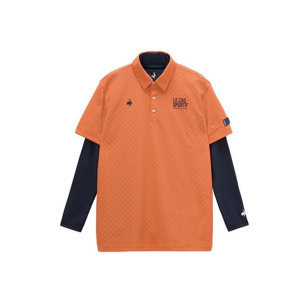 ルコックスポルティフ（lecoqsportif）（メンズ）ゴルフウェア 吸汗速乾 3WAYチェックジャカード半袖シャツ LG6STZ00M OR00