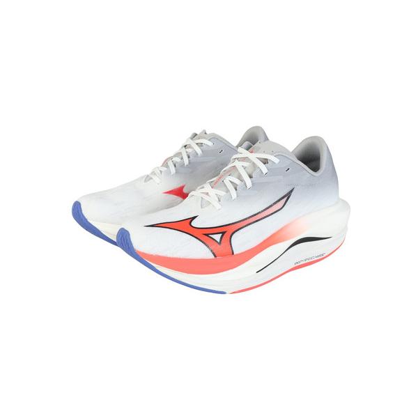ミズノ（MIZUNO）（メンズ）ランニングシューズ 部活 ウエーブ リベリオン フラッシュ 3 ホワイト レッド J1GC253501