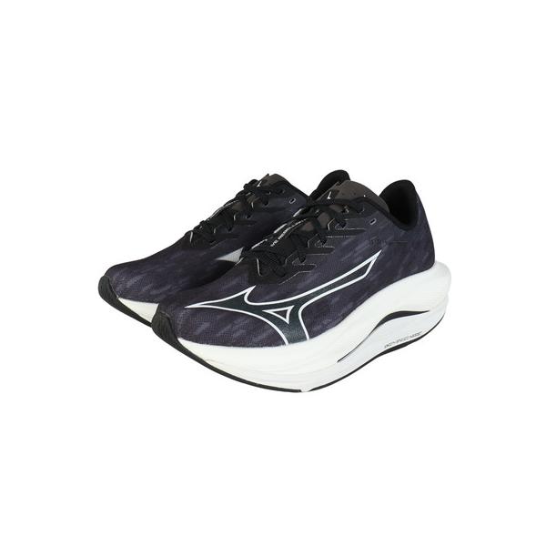 ミズノ（MIZUNO）（メンズ）ランニングシューズ 部活 ウエーブ リベリオン フラッシュ 3 ワイド ブラック ホワイト J1GC253701