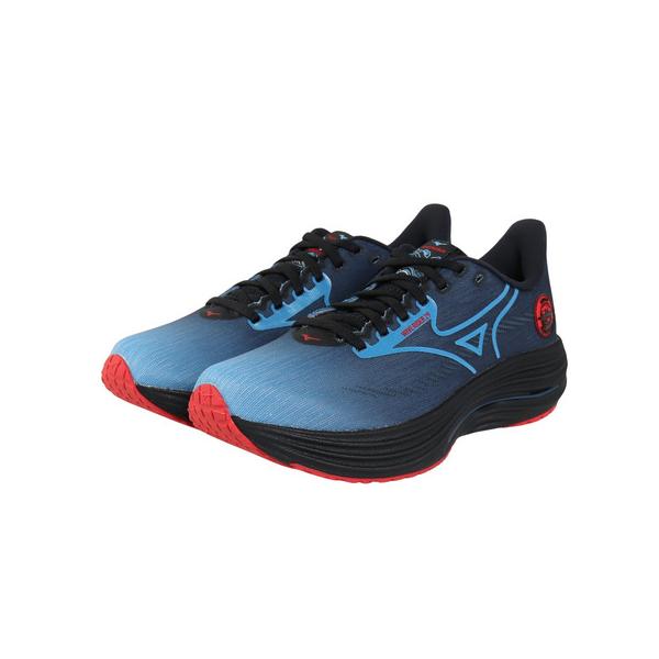 ミズノ（MIZUNO）（メンズ）ランニングシューズ ジョギングシューズ ウエーブ ライダー 29 アムステルダム ブルー ブラック J1GC256201