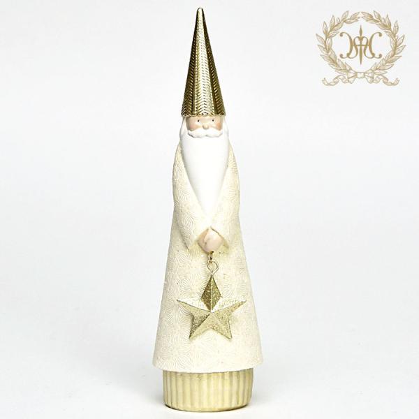 ⭐︎クリスマス⭐︎イソベサンタ サンタ木彫りオブジェ Lサイズ 白