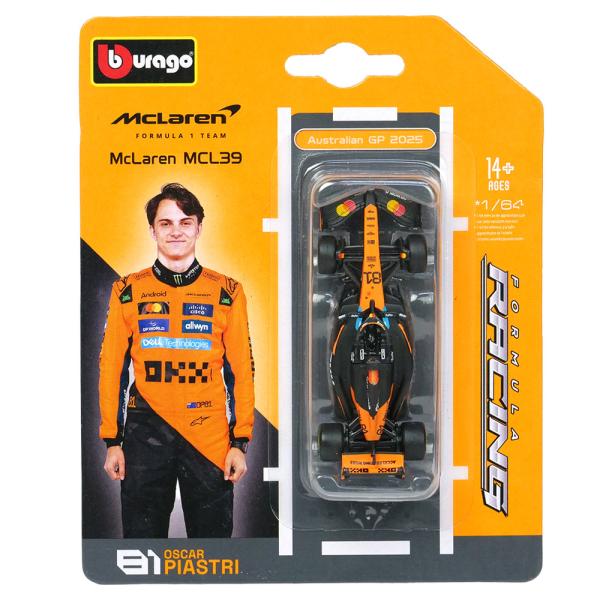 マクラーレン・フォーミュラ1チーム MCL39・グランプリ：2025年 オーストラリアGP・マシン名　：McLaren MCL39・ドライバー：オスカー・ピアストリ　No.81・タイヤ　　：ミディアム■商品スペック対象年齢：14歳以上メーカ...