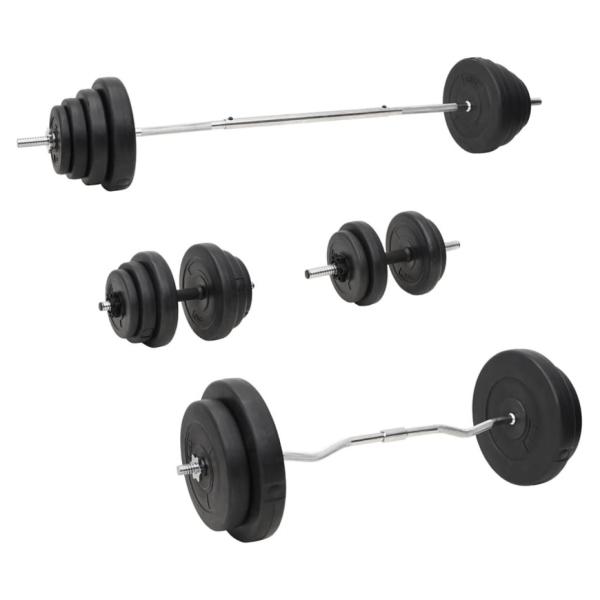 vidaXL バーベル＆ダンベル プレートセット付 120kg : vidaXL Yahoo!店