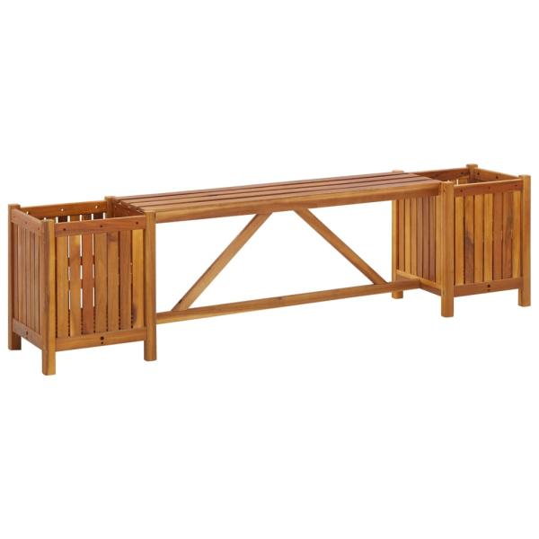 vidaXL ガーデンベンチ プランター2点付き 150x30x40 cm アカシア無垢材家具 アウトドア家具 屋外椅子 アウトドアベンチ 代引不可