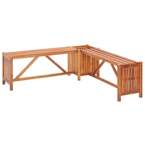 vidaXL ガーデンコーナーベンチ プランター付き 117x117x40cm アカシア無垢材家具 アウトドア家具 屋外椅子 アウトドアベンチ 代引不可