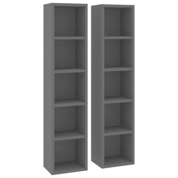 vidaXL CDキャビネット 2点 ブラック 21x16x93.5cm エンジニアリング