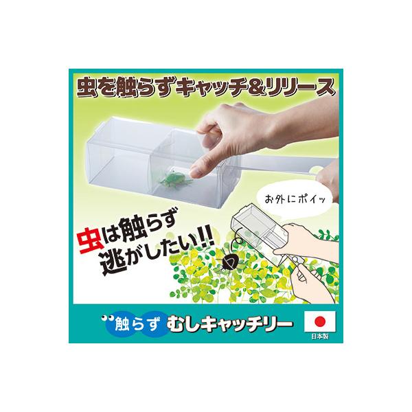 触らず むしキャッチリー AMC-100 「ポスト投函送料無料」/ 捕虫 害虫 キャッチ リリース 捕獲 駆除 逃がす 昆虫 観察 スライド 環境 日本製