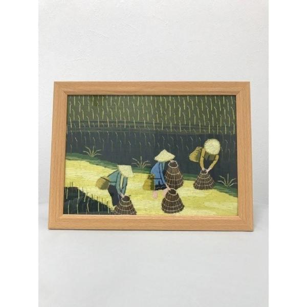 ベトナムの風景手刺繍絵画　成績書付き ベトナムの風景手刺繍絵画成績書付き