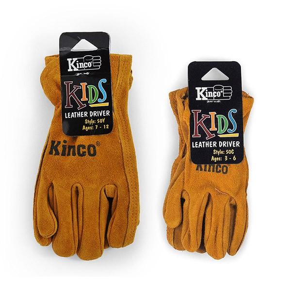 グローブ 革 キンコ キッズ Kinco glove kids 3〜6歳用 7〜12歳用 メール便 対応 ガーデニング 子供 SS 50c 50y レザー 作業 手袋 おそろい